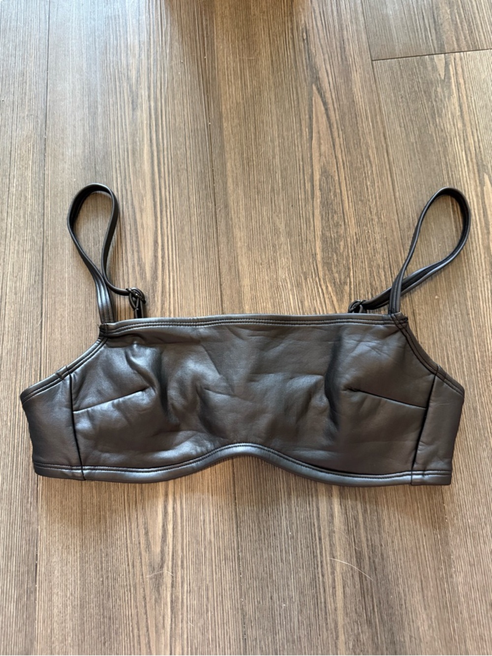 Xhilaration Black Leather Bikini Top
